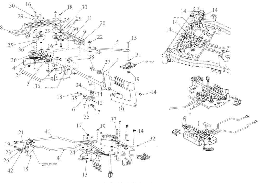 Steering Diagram and Parts List for ZTS1-50KH (17ARGBYLA10)(2023) Cub Cadet Lawn Tractor